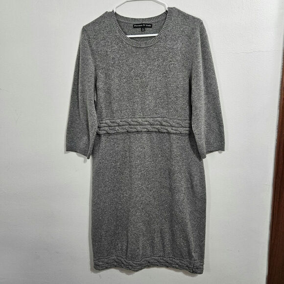 Preston & York Dresses & Skirts - Wool Preston & York Grey Midi Sweater Dress. Size Large.